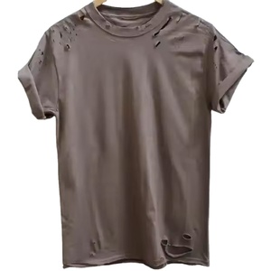 Vente en gros OEM sur mesure KATBROS INDUSTRY T-shirt décontracté en toile vieillie pour homme - Respirant, couleur unie, haute qualité - Product Image 1