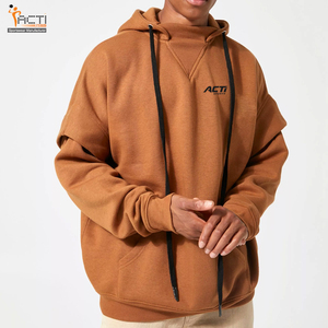 Sudaderas con capucha de mezcla de algodón básicas de alta calidad de color personalizado sudaderas con capucha de gran tamaño con logotipo personalizado para la venta en línea - Product Image 1