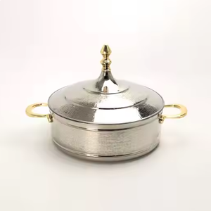 Olla caliente cazuela de acero inoxidable plato redondo para servir comida plato árabe toda ocasión decoración Servidor de alimentos ollas calientes suministros a granel - Product Image 2
