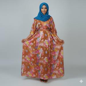 Nuevo Vestido de Chifón con Textura Jacquard Lisa, Estilo Tradicional Somalí Fransawi, Ligero y Ecológico para Niñas - Product Image 1