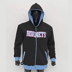 Diseño libre Puff impresión Sudadera con capucha logotipo personalizado Streetwear transpirable Vintage francés Terry bordado de gran tamaño Full Zip up Hoodies - Product Image 3