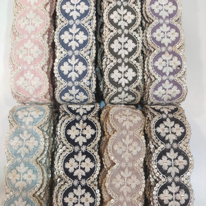 Popular 100% Polyester <b>Material</b> 3D Net Floral Fabric <b>Embroidery</b> Lace for Dress - Product Image 1