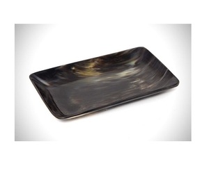 Plateau de service rond de style moderne de haute qualité, élégant en bois de corne naturelle, acrylique, bambou, 20 pièces pour les occasions alimentaires, prix de gros - Product Image 3