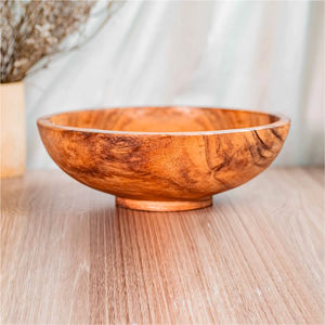 Cuenco de madera sin terminar de estilo clásico, vajilla comercial pulida, comida para servir - Product Image 1