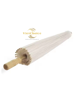 Super vente, parapluies en papier faits à la main en bambou, amour, mariage, poignée en bois vietnamienne, blanc, rustique, accessoires de photographie, baby shower - Product Image 1