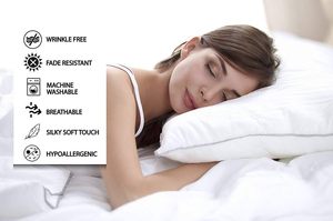 Juego de Funda Nórdica de 3 Piezas, Tejido de Alta Calidad, 300 Hilos, Color Blanco Sólido, Tamaños Queen y King, Personalizable, para Hotel y Hogar - Product Image 3