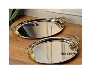 Bandeja de Servicio de Lujo de Acero Inoxidable Pulido Dorado - Forma/Tamaño/Logotipo Personalizables para Hoteles, Cocinas, para Alimentos y Postres - Product Image 5