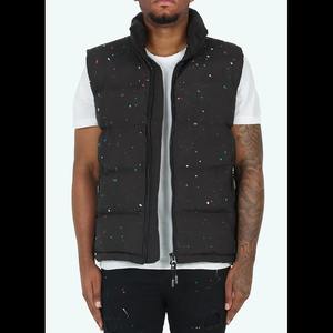 Chaleco acolchado de bloque de color informal con cremallera y logotipo de marca personalizado para hombre, chaquetas de material de relleno de poliéster/nailon DE CALIDAD 100% - Product Image 2