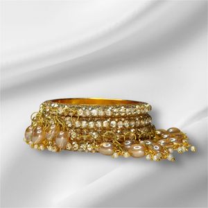 Brazalete dorado de Metal a la moda para mujer, bodas y fiestas de compromiso, hecho a mano para exportación - Product Image 1