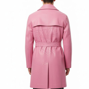 Best Material Made <b>Men</b> Leather <b>Coat</b> Low Moq Breathable Casual Wear <b>Men</b> Leather Long <b>Coat</b> In Stock - Product Image 2