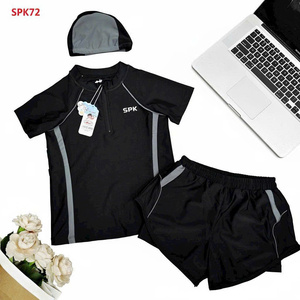 Traje de Baño de 2 Piezas de Secado Rápido para Mujer, Elástico en 4 Direcciones, Impermeable, de Nailon y Elastano, Diseño Sólido, Ropa de Playa, Bikini con Falda, OEM - Product Image 2