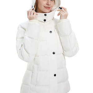 Veste bomber longue d'hiver pour femme de haute qualité, veste longue pour femme d'extérieur, veste longue en duvet à capuche en fourrure pour femme - Product Image 6