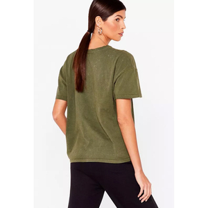 TOP OVERSIZE VERT OLIVE T-SHIRTS FEMME FEMMES LOGO PERSONNALISÉ T-SHIRTS - Product Image 4