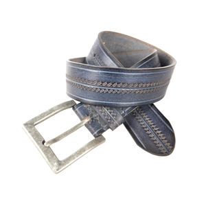 Ceinture en cuir véritable vintage faite à la main longueur personnalisée affaires Style décontracté conception perforée cadre de poinçonnage en PU pour boucle mode - Product Image 1