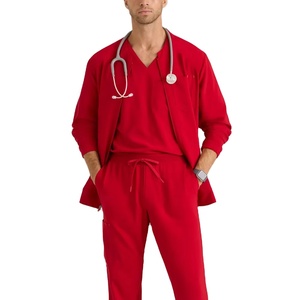 Factory Wholesale Customized Logo Nurse And Doctor <b>Scrubs</b> <b>Sets</b> Long Sleeve Medical Uniform Jackets Stretch <b>Scrubs</b> For Men - Product Image 1