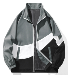 Wholesale Custom Wear Streetwear Light <b>Weight</b> Nylon Waterproof Drawstring Oversized Men's Hooded Windbreaker Zip up Jackets - Product Image 5