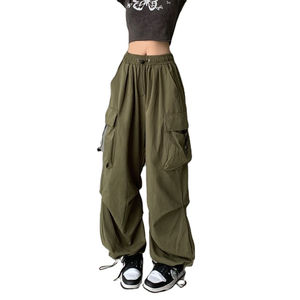 Ropa de moda con cintura elástica pantalones Cargo para mujer venta al por mayor OEM ODM moda Streetwear Cargo Joggers suministro a granel directo de fábrica - Product Image 3