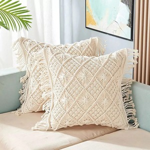 Luxe Boho macramé taie d'oreiller tissé à la main lin soie moderne Vintage coussin dernière conception pour la maison voiture décor prix de gros - Product Image 1