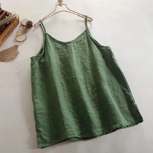 Verano Simple todo-fósforo Top suelto fino camisola sólido cuello en V chaleco mujer ropa sin mangas Casual Highstreet vacaciones camiseta - Product Image 3