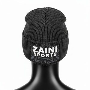 Mode femmes bonnet épais tricot côtelé 370 GSM premium tissu acrylique coupe confortable personnalisé cuir patch logo jacquard Beanie Cap - Product Image 2