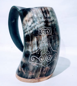 Tasse en corne de Viking personnalisée de haute qualité gravée à la main Style Animal Tankard Inde Artisanat naturel poli pour boire de qualité supérieure - Product Image 3
