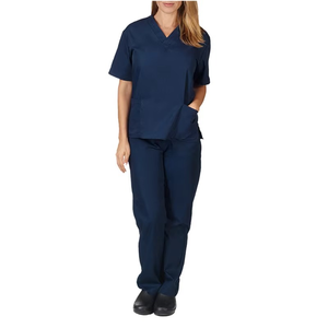 Conjunto de uniforme de hospital para mujer, tela tejida, manga corta, cuello levantado, diseño personalizado, todos los tamaños disponibles - Product Image 5