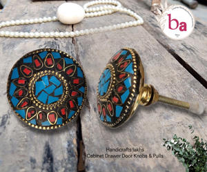 Global Supplier Quality Beaded <b>Mosaic</b> Glass Metal Industrial Knobs Pulls for Kitchen Cabinets Dressers Drawers Bedrooms Living - Product Image 2