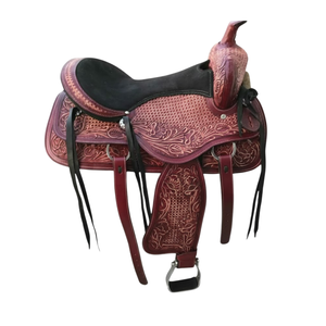 Selle Western Cowboy authentique faite à la main avec un design sans arbre en cuir véritable naturel pour l'équitation - Product Image 1