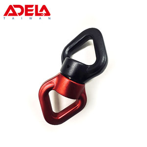 Point d'ancrage pivotant en aluminium avec anneau en D, rotation à 360 degrés, rouge et noir, double anneau, équipement de protection contre les chutes - Product Image 4
