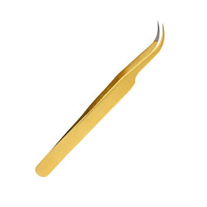 Pince à épiler pour cils à pointe pointue en gros, acier allemand, couleur or, pince à épiler pour cils de beauté avec taille personnalisée - Product Image 2