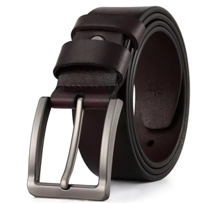 Ceintures de luxe en cuir de vachette pleine fleur à boucle ardillon vintage classique de vente chaude du Pakistan ceinture unie confortable à usage décontracté - Product Image 1