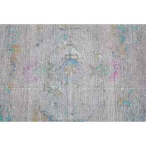 Alfombra vintage de 1.5x3 pies, alfombra gris con lunares de lana - Product Image 4