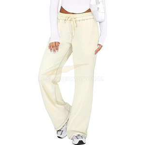 กางเกงสเวตเตอร์ขากว้างทันสมัยกางเกงวิ่งเลานจ์ทรงหลวมของผู้หญิงพร้อมแถบเอวยางยืดกางเกงโยคะขาบานโรงงานบริการส่งตรงจากโรงงาน - Product Image 5