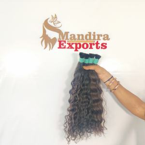 Les prolongements de cheveux indiens de temple noir de Vierge pure desserrent la vague superbe naturelle profonde chimiquement traitée vagues bouclées en vrac abordables - Product Image 1