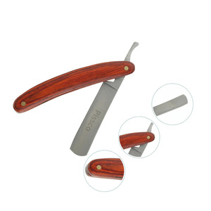 Navaja de afeitar plegable para barbería, navaja de afeitar de filo recto para peluquería, soporte para cuchillos de peluquería y estilismo. - Product Image 2