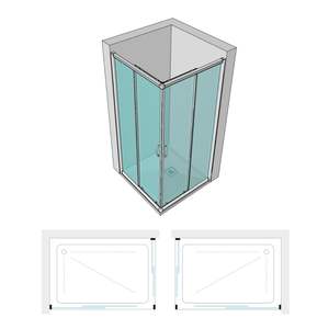 Fiordaliso blu S158 6 mm IX porta doccia scorrevole angolo 70x120x190h cm misura regolabile 70x120x190h cm regolabile - Product Image 2