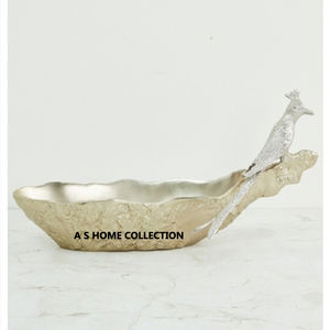 ชามตกแต่งดีไซน์รูปเขากวางสีน้ำตาลหรูหราทันสมัยทำด้วยมือทำจากโลหะอลูมิเนียมสำหรับเสิร์ฟอาหาร - Product Image 4