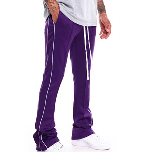 Pantalon de survêtement à jambe droite en coton épais pour hommes, surdimensionné haut Streetwear Joggers Distressed Flare Léger Baggy Sports - Product Image 5
