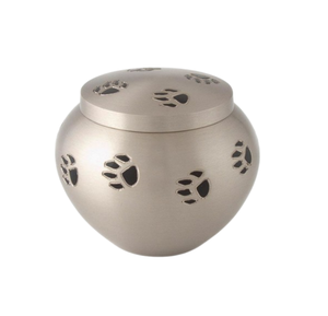 Urnas antiguas de cremación para mascotas, diseño grabado de hoja negra dorada para mascotas y cenizas humanas, urna de latón de 7" - Product Image 3