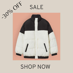 Veste bouffante design personnalisé pour hommes et femmes, manteau à bulles avec logo, matelassé, zippé, respirant, vêtements d'extérieur chauds pour l'hiver, coupe-vent à rayures - Product Image 2