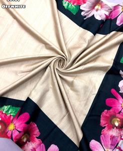 บูติกอินเดียที่ขายดีที่สุดดอกไม้ผ้าไหมทัสซาร์พิมพ์ดิจิตอลมาพร้อมกับการออกแบบดอกไม้ patta พิมพ์ด้วย tussle - Product Image 2