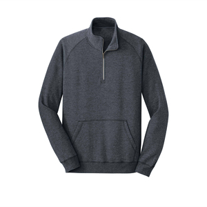 Athletic Quarter-Zip Raglan Fleece Heather <b>Navy</b> Sweatshirt - Lightweight and Warm Sweatshirt with Raglan Sleeves - Product Image 1