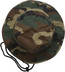 Personalizar al por mayor de alta calidad Casual verano al aire libre Boonie caza pesca Safari cubo sombrero para el sol correa ajustable 100% algodón - Product Image 5