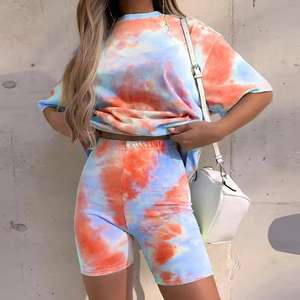 Camisetas holgadas con tinte de corbata para mujer, camisetas de algodón peinado suave de alta calidad con estampado de pantalla, camiseta de gran tamaño con tinte liso para mujer - Product Image 2