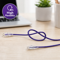 Kabel Patch Ethernet Cat6 UTP Ultra Tipis 28AWG Tembaga Telanjang Terpilin 1000Mbps RJ45 Kabel Jaringan Gigabit Jaket PVC LSZH
