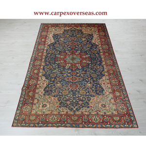 พรมผ้าฝ้ายตุรกีแท้แบบย้อนกลับได้คุณภาพสูงผ้ากำมะหยี่ขนยาวสีแดงสีน้ำเงินสำหรับตกแต่งบ้าน - Product Image 4