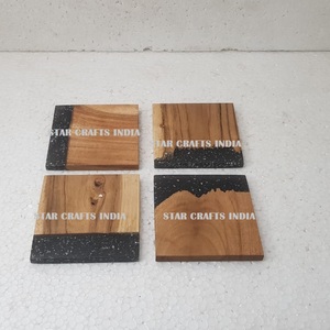 Meilleure qualité à prix abordable de l'inde tapis de tasse à thé en gros forme carrée personnalisée Logo personnalisé tasse sous-verre tapis napperon - Product Image 1