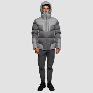 Veste matelassée rembourrée pour hommes Sangle de marque réfléchissante personnalisée Poignets réglables thermoscellés Quilting Platinum Grey - Product Image 3