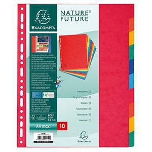 Extra-Wide Multicolored Cardboard File <b>Divider</b> Sheets for DIN A4 10 Sheets Per Pack-Exacompta - Product Image 1