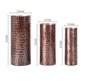 Florero de Metal martillado decorativo para el hogar, florero Floral con forma de cilindro de tono de cobre para Decoración de mesa, comedor - Product Image 6